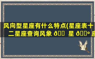 风向型星座有什么特点(星座表十二星座查询风象 🐠 星 🌺 座)